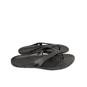 Crocs Kadee II Black Flip Flop Thong Sandals Shoes 202492-001 Womens size 9